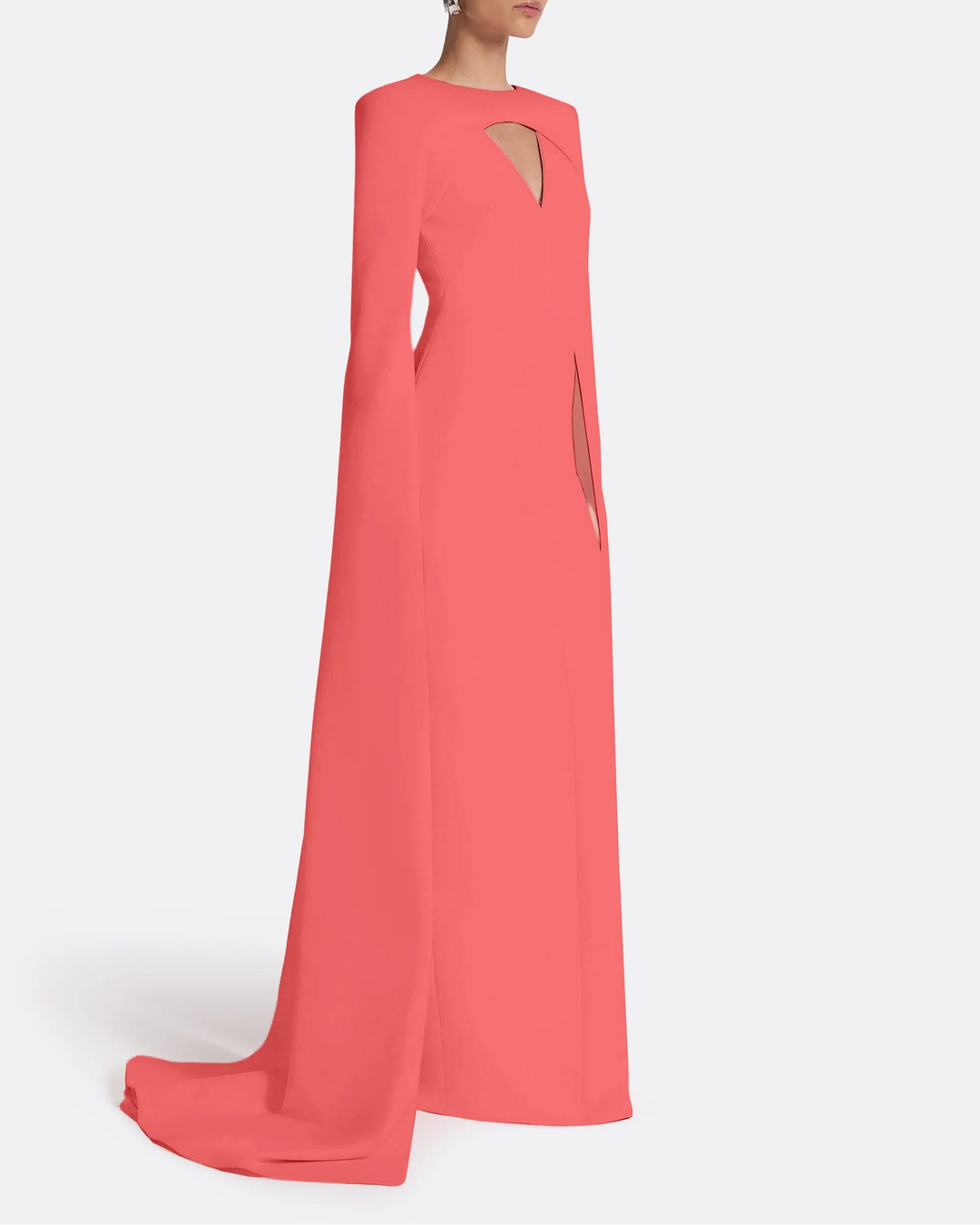 فستان بأكمام كاب وفتحة رقبة على شكل ثقب المفتاح – كوراليا