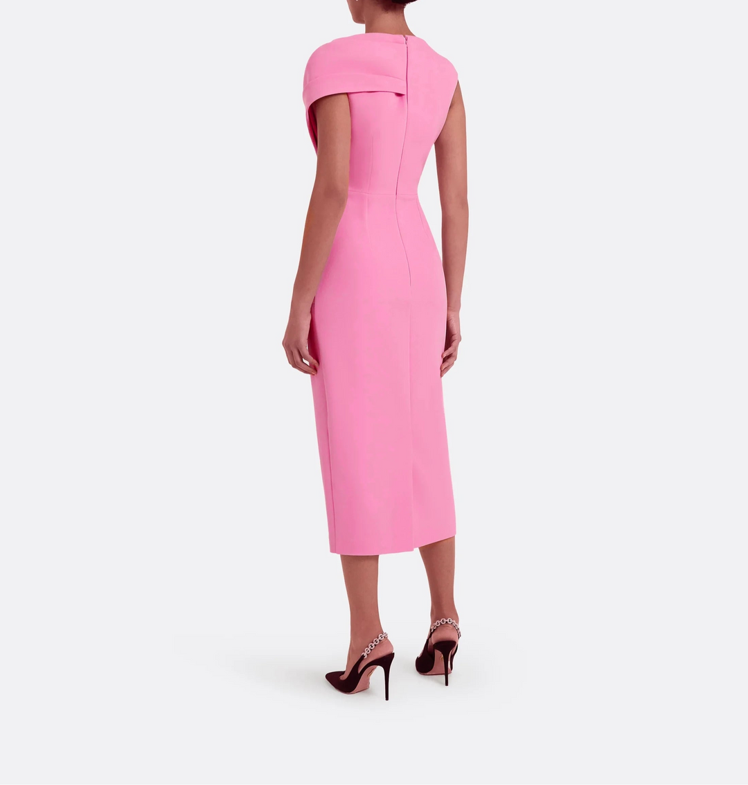 sleeveless midi dress with layered draped detail – ROSIIL