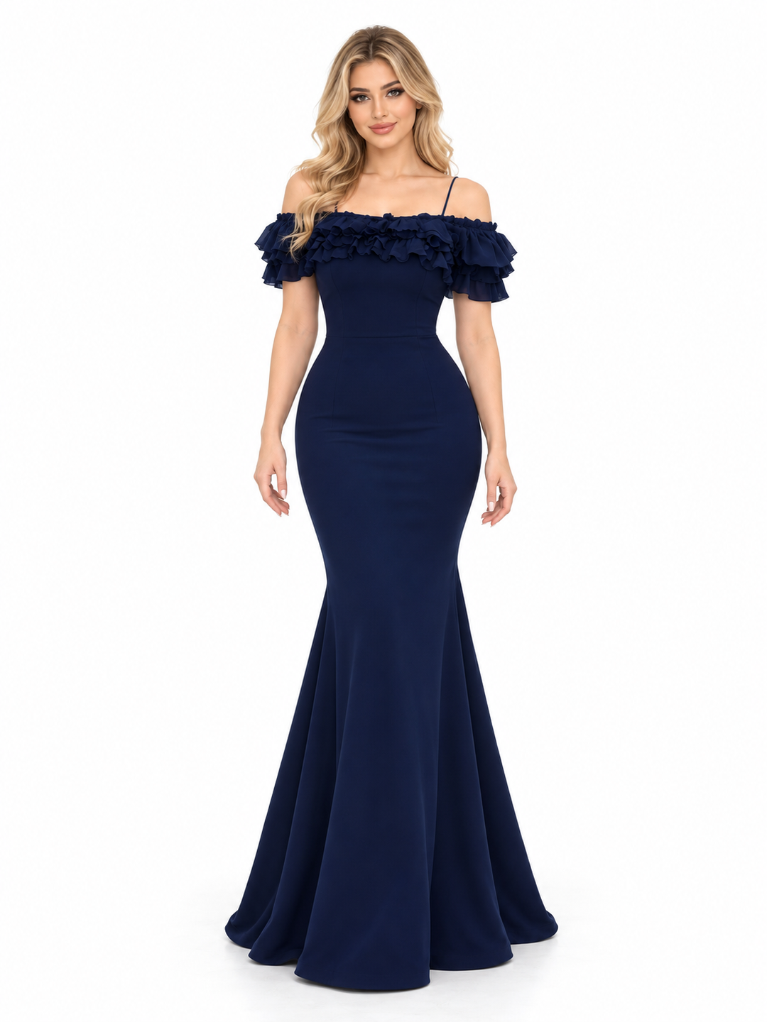 Ruffled Off-Shoulder Mermaid - Navira