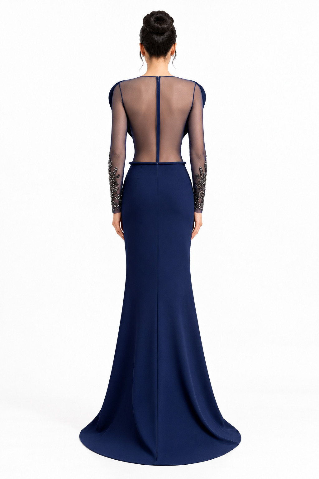 Midnight Sculpted Cutout Gown -Velmora