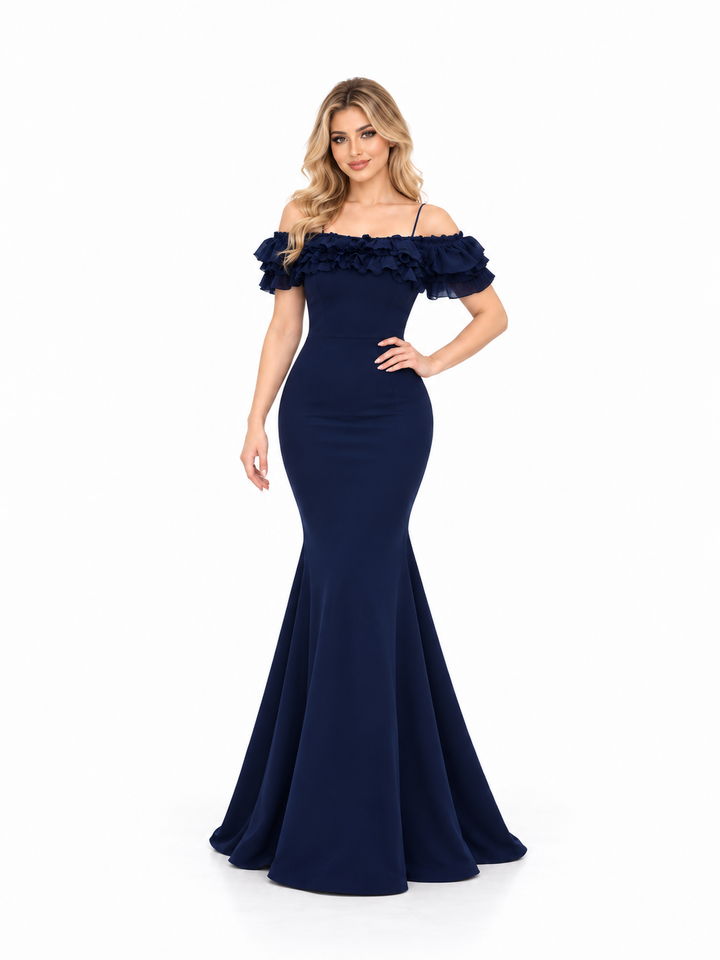 Ruffled Off-Shoulder Mermaid - Navira
