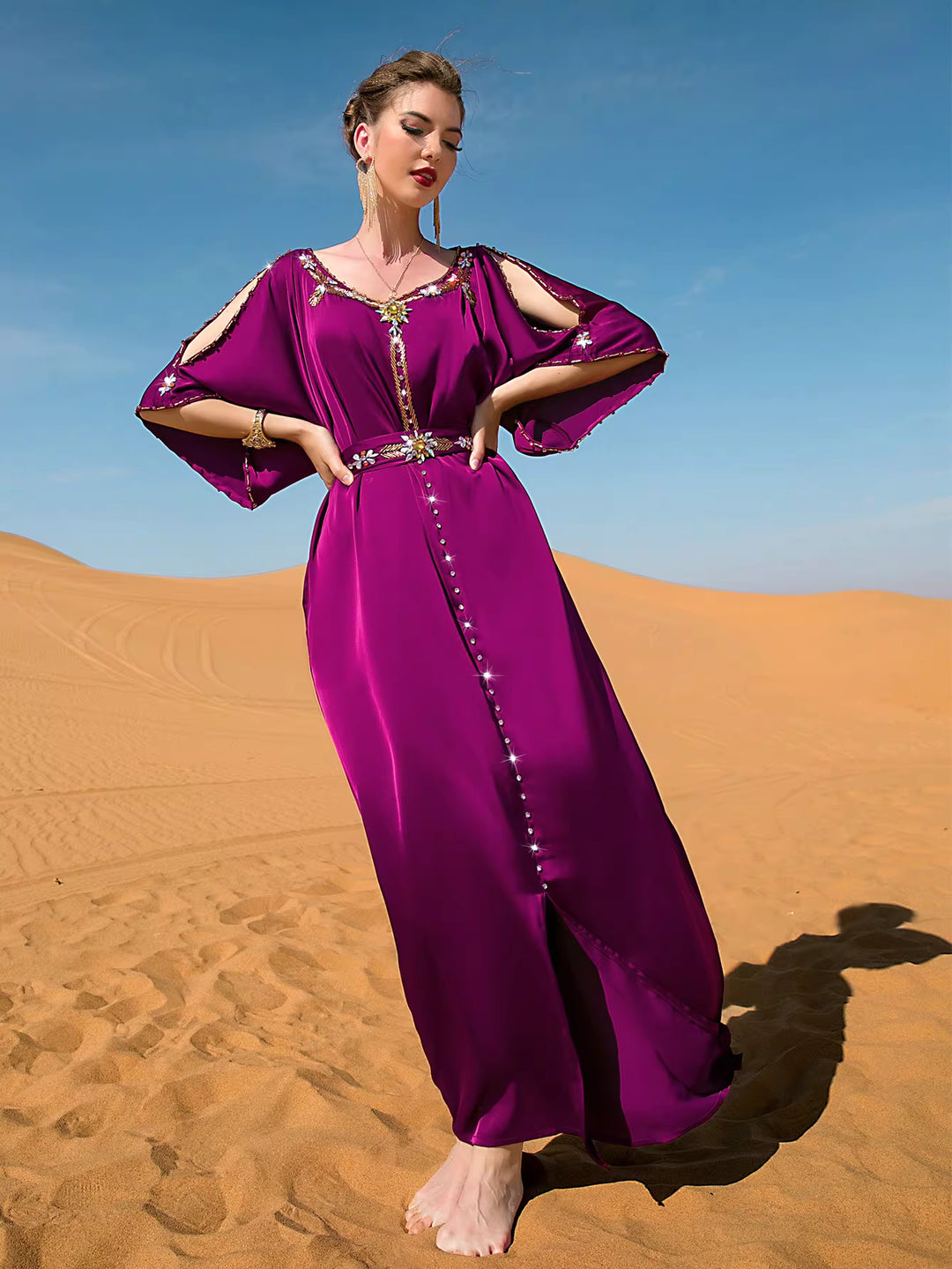 fluid draped evening dress with sculpted lines – ELYRA