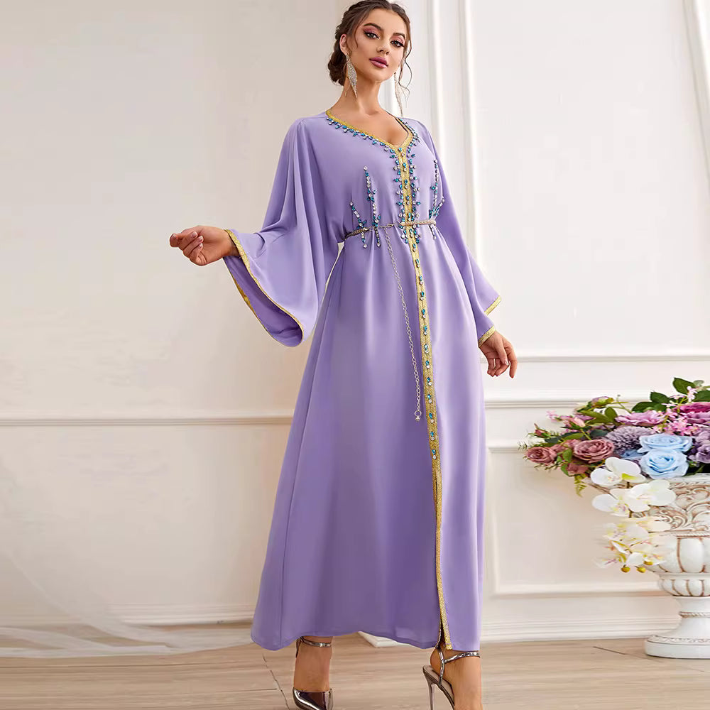 Elegant Long Sleeve Maxi Dress with Soft Drape – SERENIA