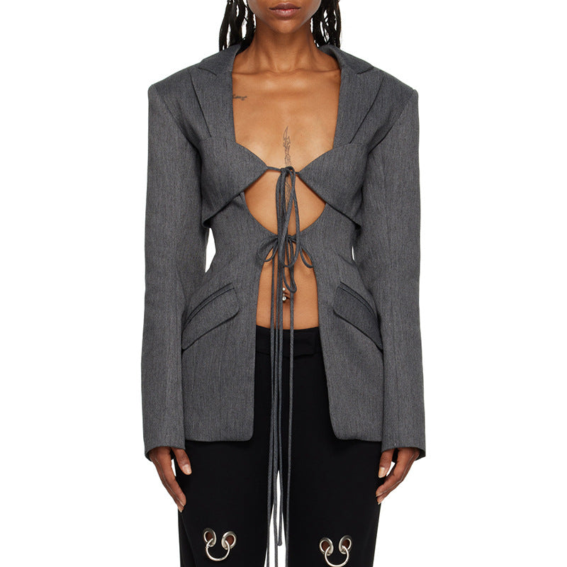 Geplooide top met uitlopende mouwen en maxi-rok set met tailleband – Rosiny 