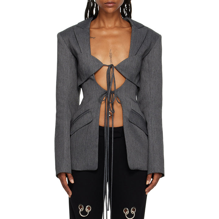 Geplooide top met uitlopende mouwen en maxi-rok set met tailleband – Rosiny 