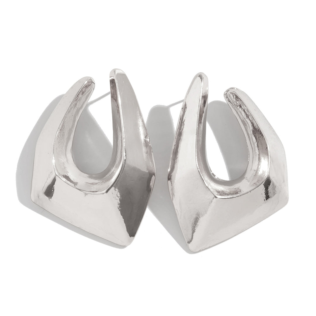Sculptural open-front geometric earrings - Vanta