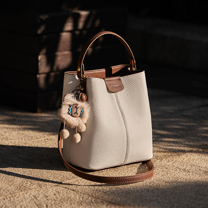 sac cabas en rotin tissé avec doubles poignées en cuir – LÉONIE 