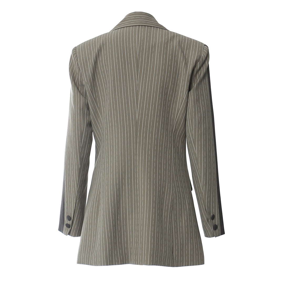 فستان بليزر مخطط بخطوط رفيعة مع ياقة بلون مغاير – أسترا