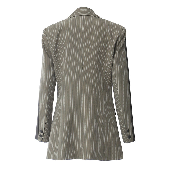 فستان بليزر مخطط بخطوط رفيعة مع ياقة بلون مغاير – أسترا