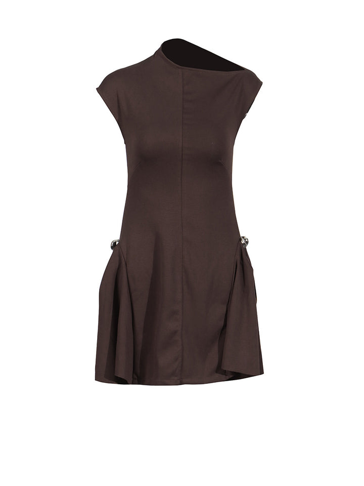 sleeveless A-line mini dress with structured seams – LEXA