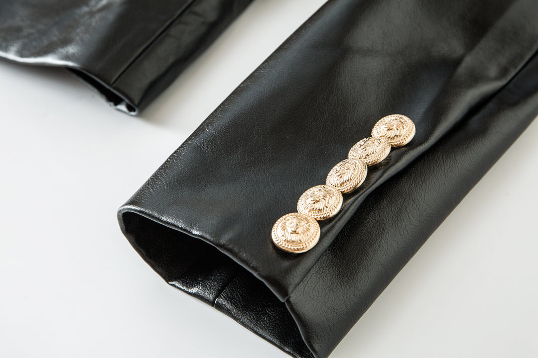 metallic double-breasted blazer – LUNARA