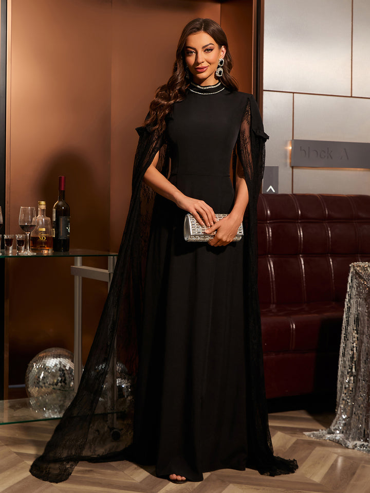 Geplooide top met uitlopende mouwen en maxi-rok set met tailleband – Rosiny 