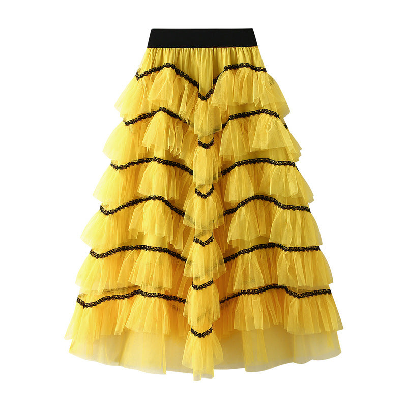 Layered ruffle tulle midi skirt – AURORA