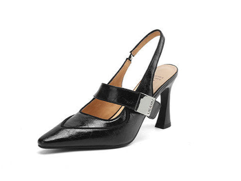 حذاء بكعب مدبب من الأمام وحزام معدني بإبزيم - AURORADLI