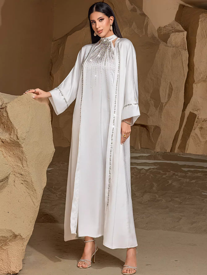 Elegant Long Sleeve Maxi Dress with Defined Waist – SELENE