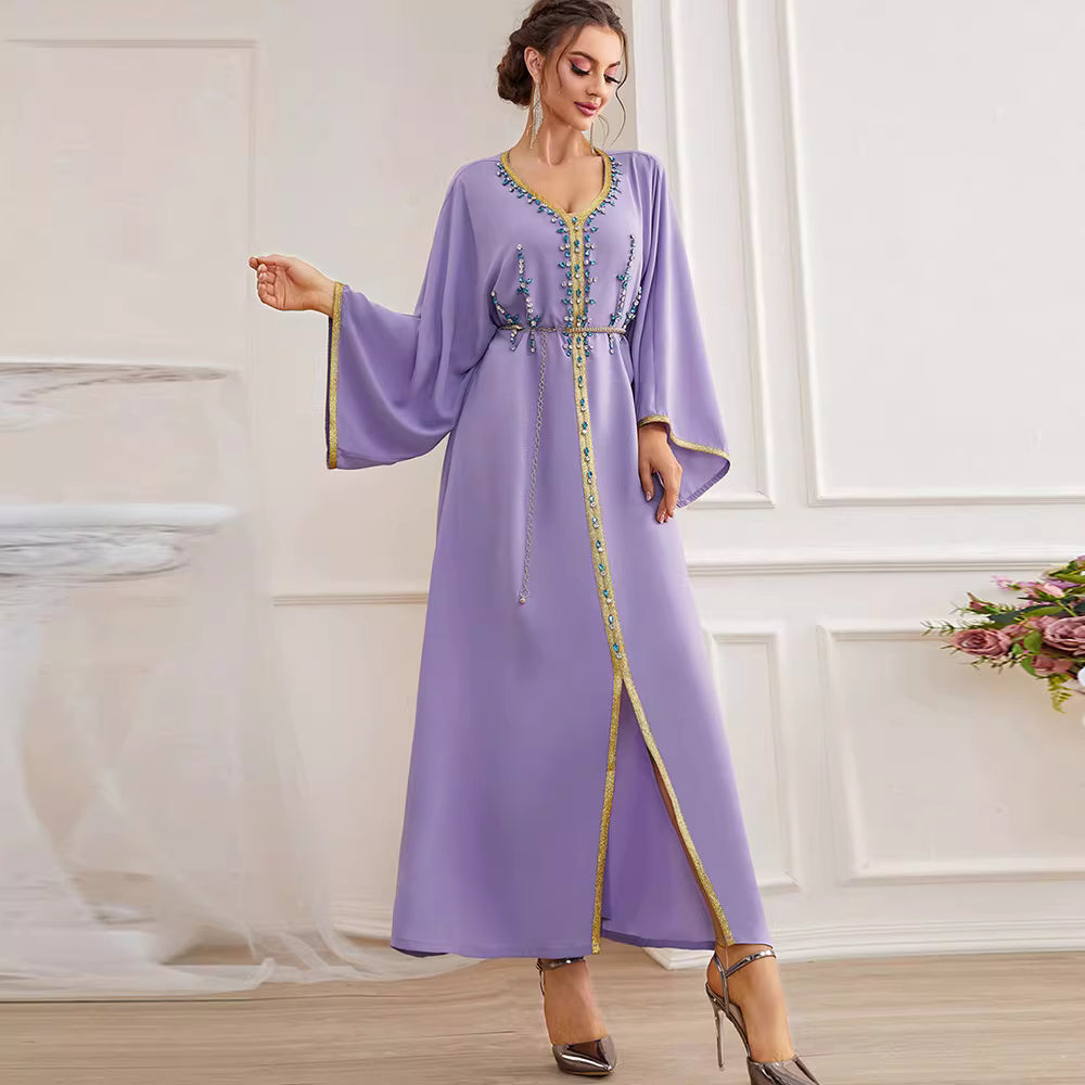 Elegant Long Sleeve Maxi Dress with Soft Drape – SERENIA
