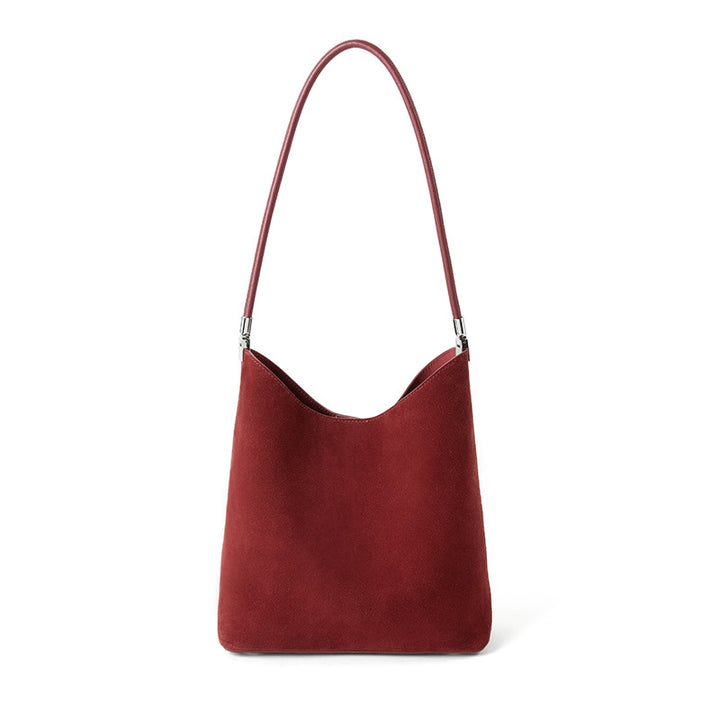 suede shoulder bag with structured silhouette - SOLA