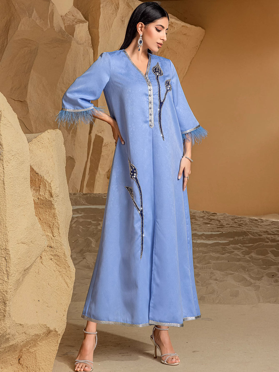 maßgeschneiderter Schlaganzug mit Satin-Puffärmeln – VALENCIA 