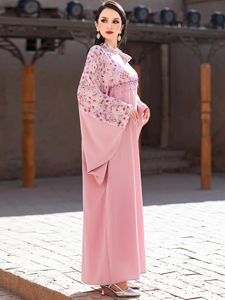 فستان فضفاض مع عباءة زهرية - أمارا