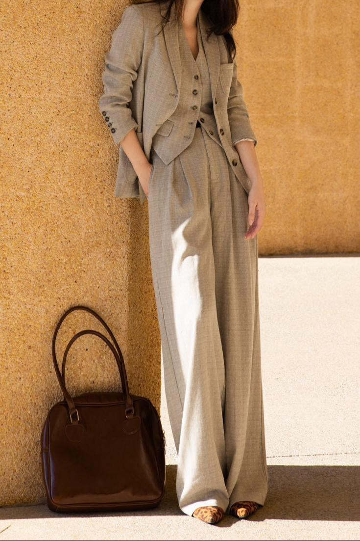 sleeveless tailored vest with wide-leg trousers – CELINE