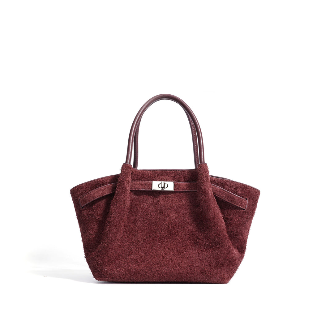 حقيبة توت من جلد الغزال بمقابض منظمة – مايفزو