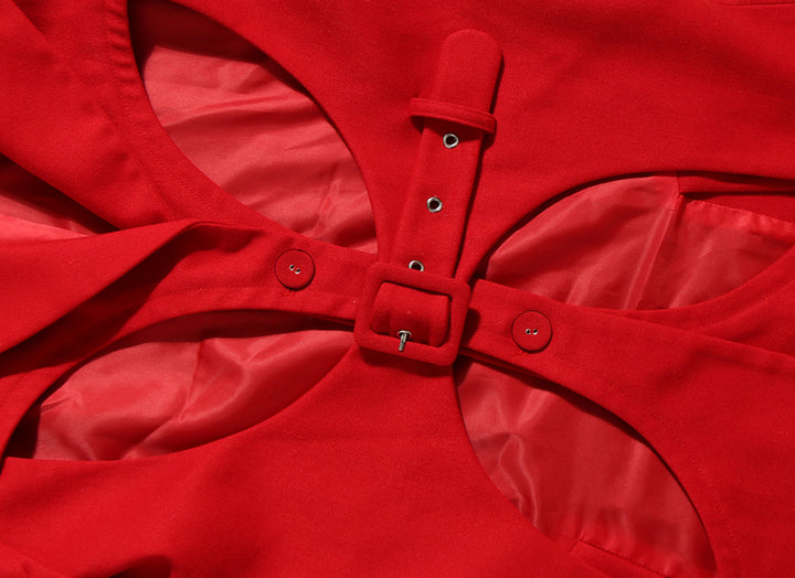 cut-out belted blazer with structured silhouette – SCARLET