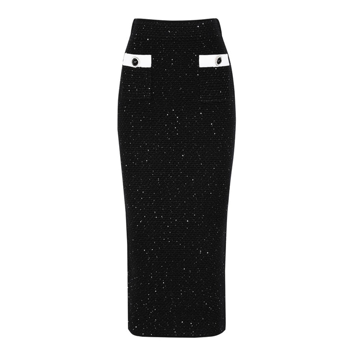 Embellished Knit Cardigan & Midi Skirt Set – KAREM