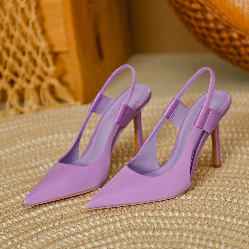 slingback stiletto heels with pointed toe - AURARWU