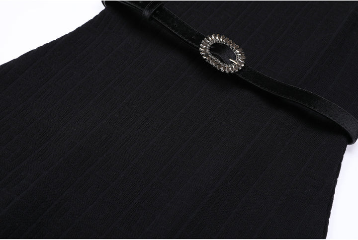 Haut à manches évasées plissées et ensemble jupe longue avec ceinture à la taille – Rosiny 