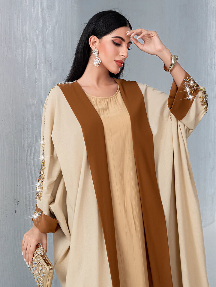 costume évasé sur mesure avec manches bouffantes en satin – VALENCIA 