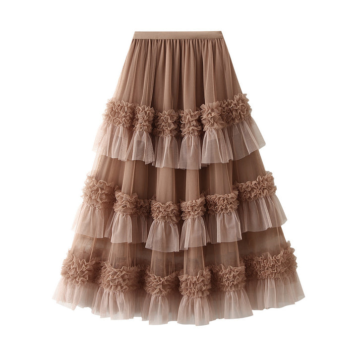 Tiered Tulle Maxi Skirt with Ruffle Layers – AMÉLIE