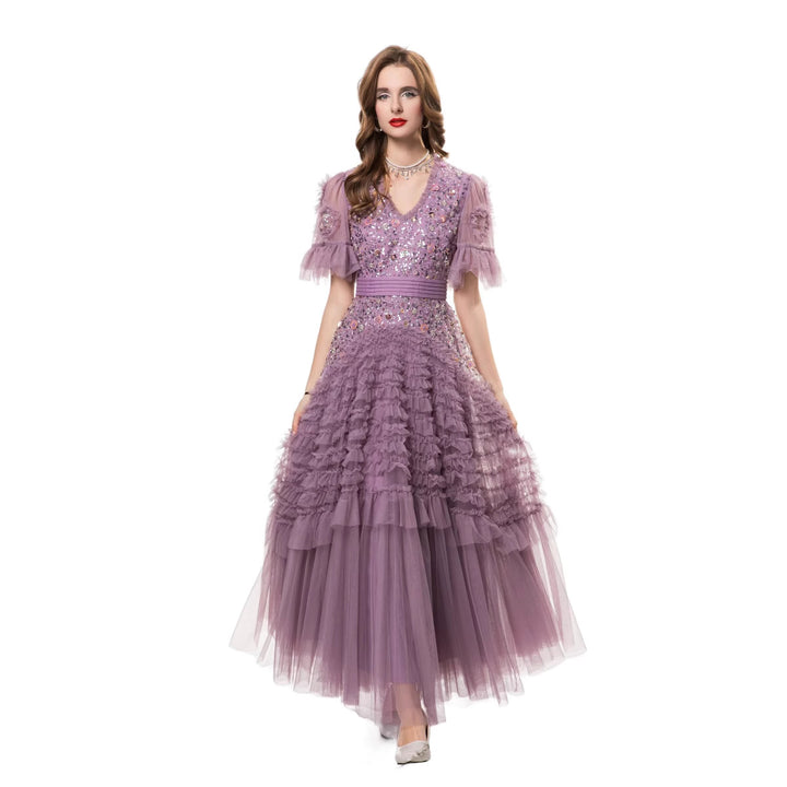 ruffled tulle gown with embellished bodice – VIOLETTA