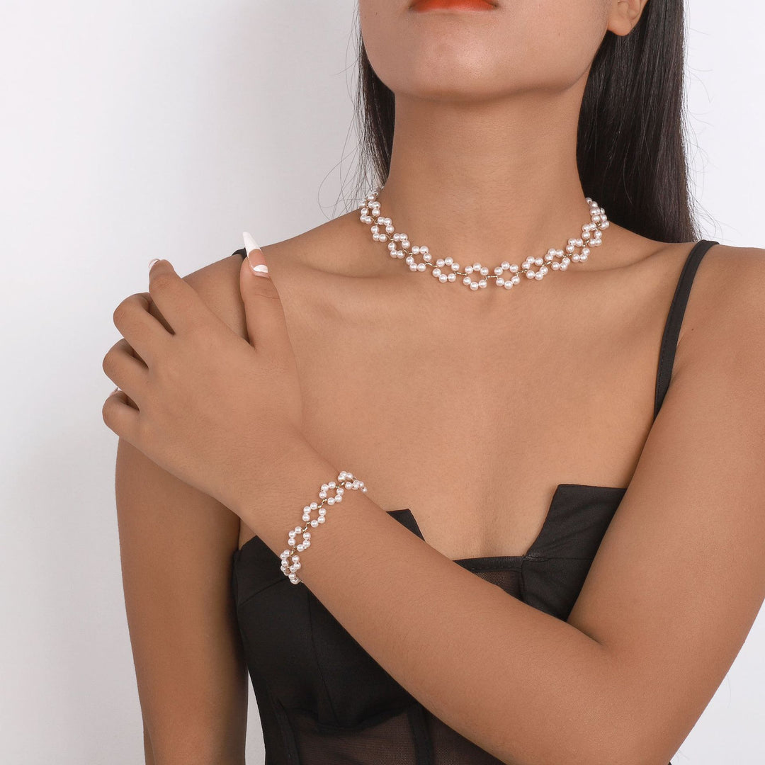 pearl choker and bracelet set – GRACE