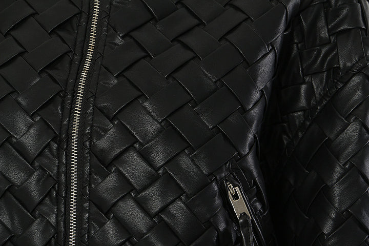 quilted leather bomber jacket and mini skirt set – RAVENIZ