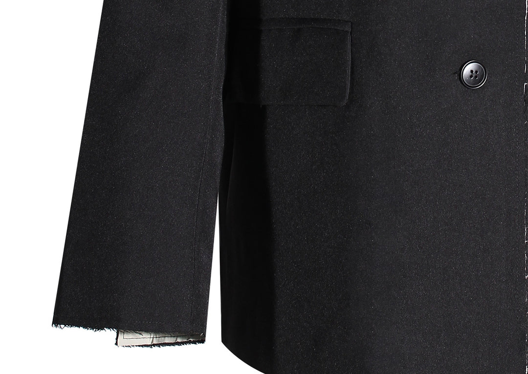 tailored black blazer with contrast trim – NOIR