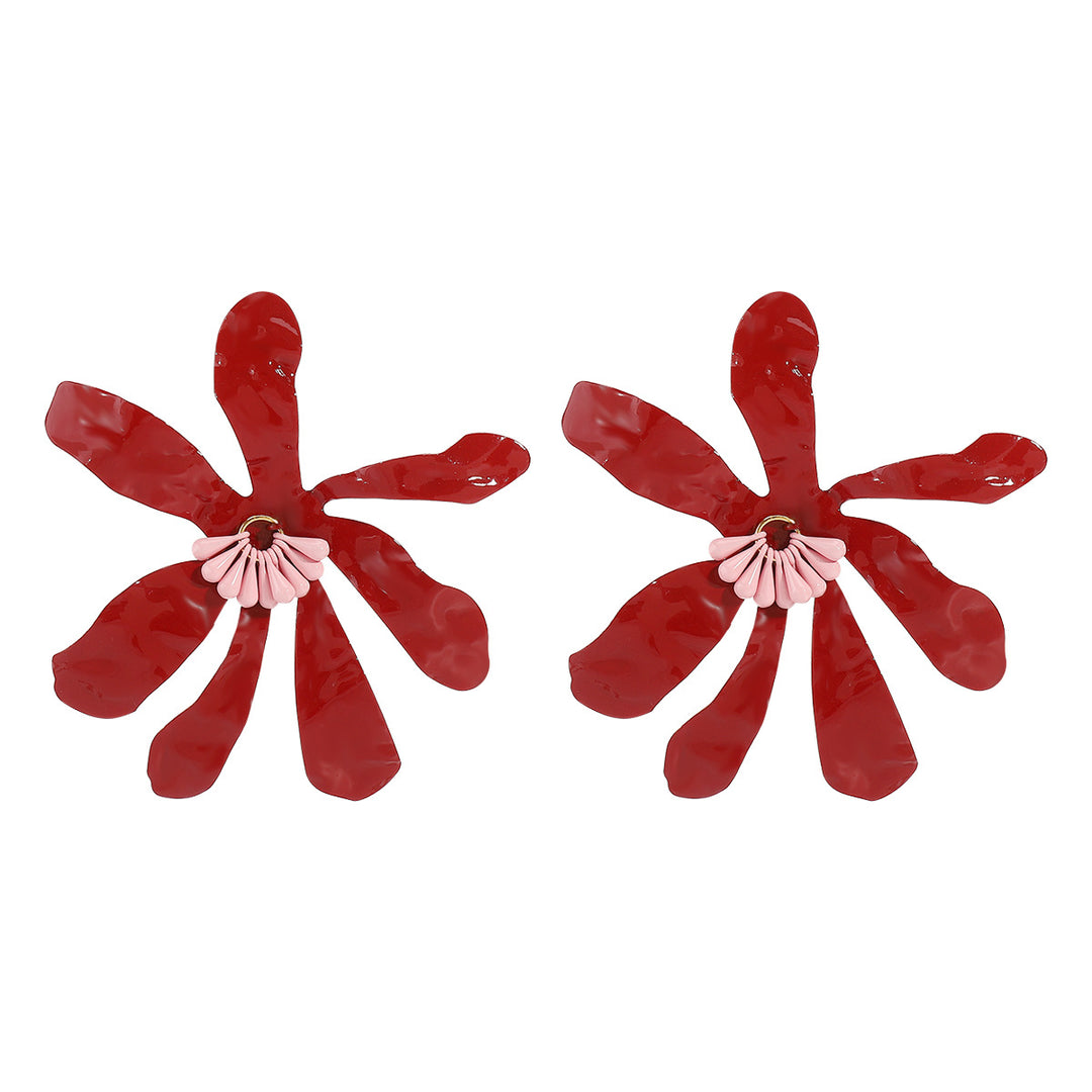 abstract flower enamel earrings – PETALIA