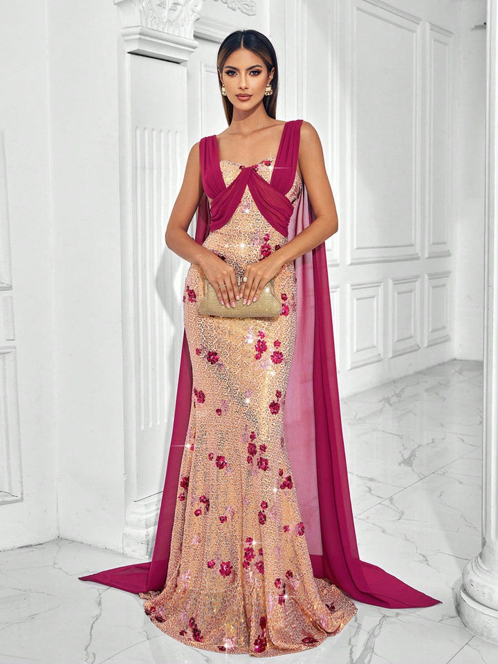 Haut à manches évasées plissées et ensemble jupe longue avec ceinture à la taille – Rosiny 