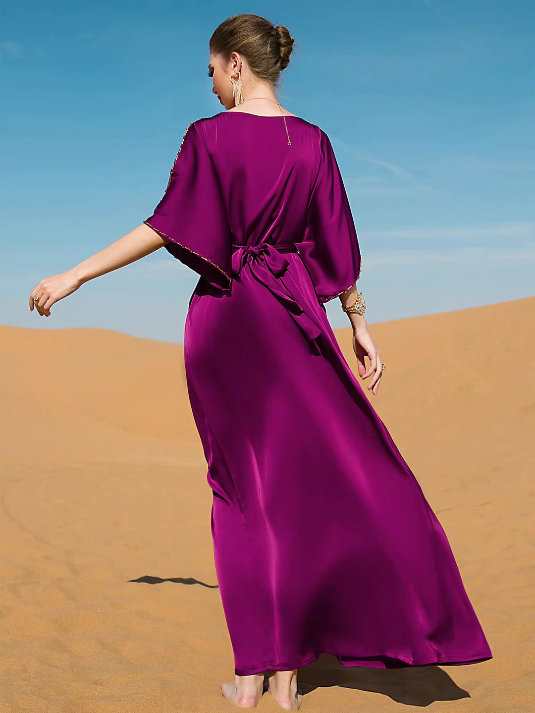 fluid draped evening dress with sculpted lines – ELYRA