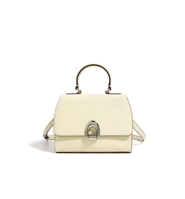 gewebte Rattan-Tragetasche mit doppelten Ledergriffen – LÉONIE 