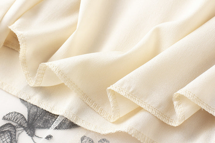 تنورة ميدي من التول مع طبقة خارجية مطرزة بفراشة – ماريبوسا