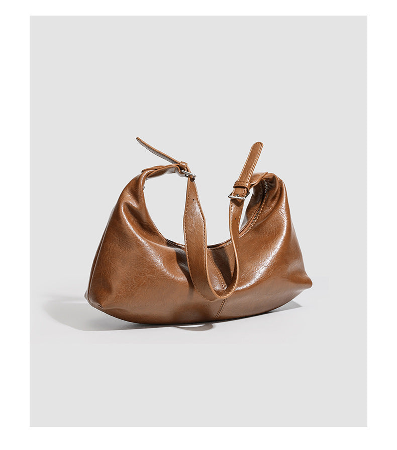 حقيبة كتف جلدية كبيرة - سيينا