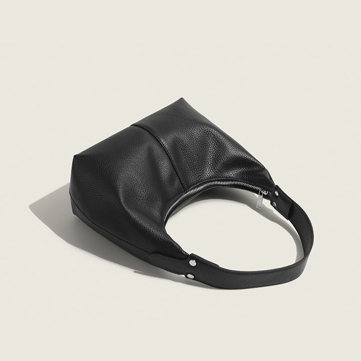 metallic leather crescent shoulder bag – AURORA