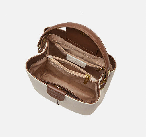 sac cabas en rotin tissé avec doubles poignées en cuir – LÉONIE 