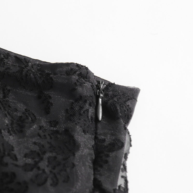 Haut à manches évasées plissées et ensemble jupe longue avec ceinture à la taille – Rosiny 