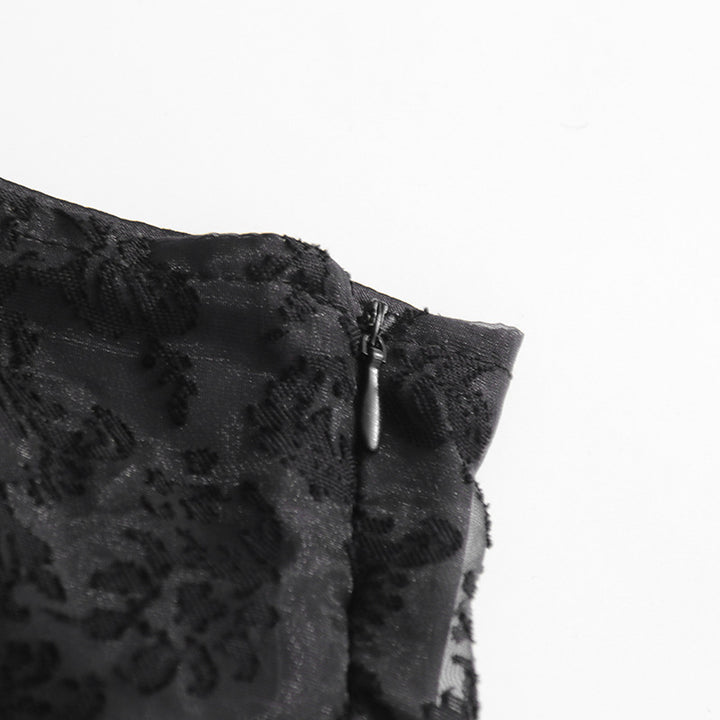 Haut à manches évasées plissées et ensemble jupe longue avec ceinture à la taille – Rosiny 