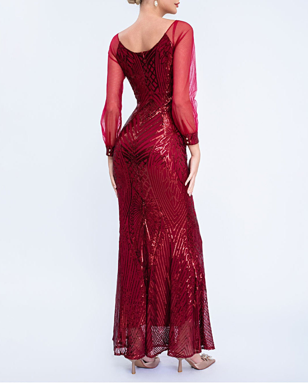 Haut à manches évasées plissées et ensemble jupe longue avec ceinture à la taille – Rosiny 