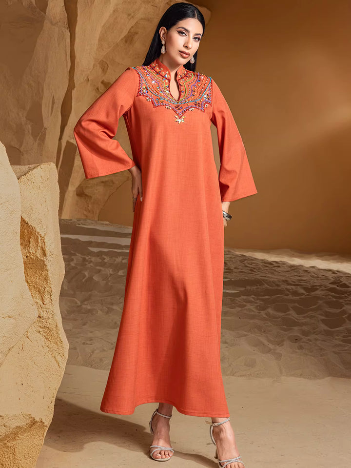 Long-Sleeve Elegant Maxi Dress – ELVIRA