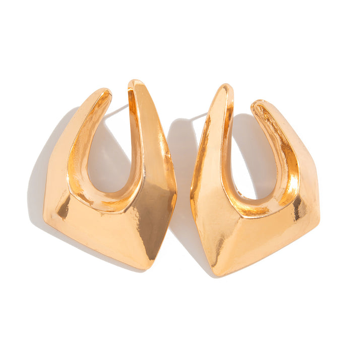 Sculptural open-front geometric earrings - Vanta
