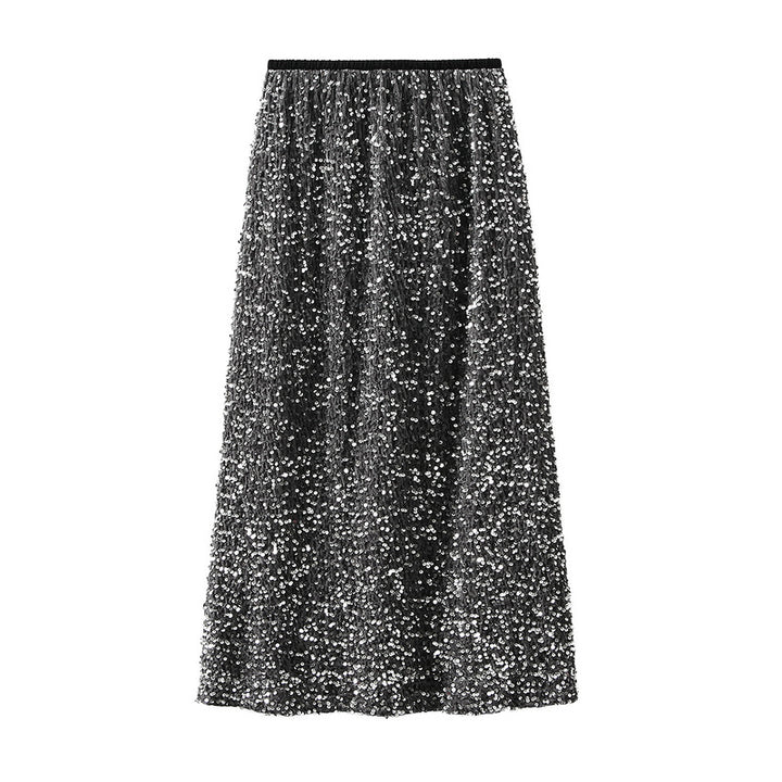 full sequin A-line midi skirt – LUNARG