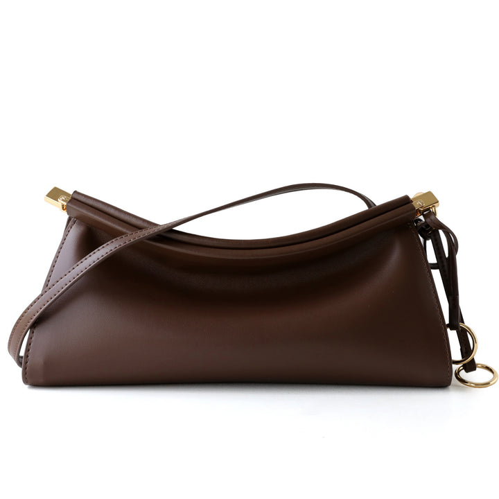 sleek leather shoulder bag with curved silhouette – ZOKSH